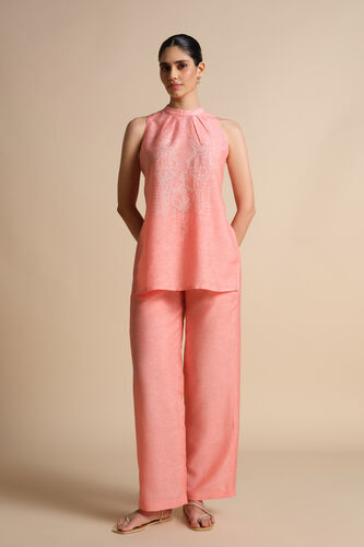 Daylily Handcrafted Bandhani Linen Co-ord - Blush, Blush, image 1